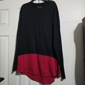 ❣️SALE❣️ Galaxy Black and Red Longsleeve Longline Length T-Shirt Large